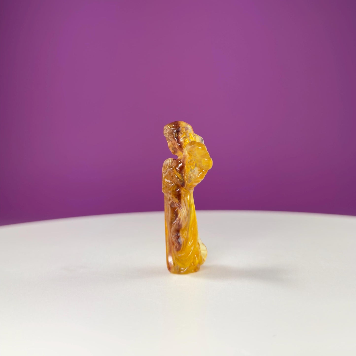 Fluorite Angel Carving | Rainbow Fluorite Guardian Angel for Clarity-Choice of Color