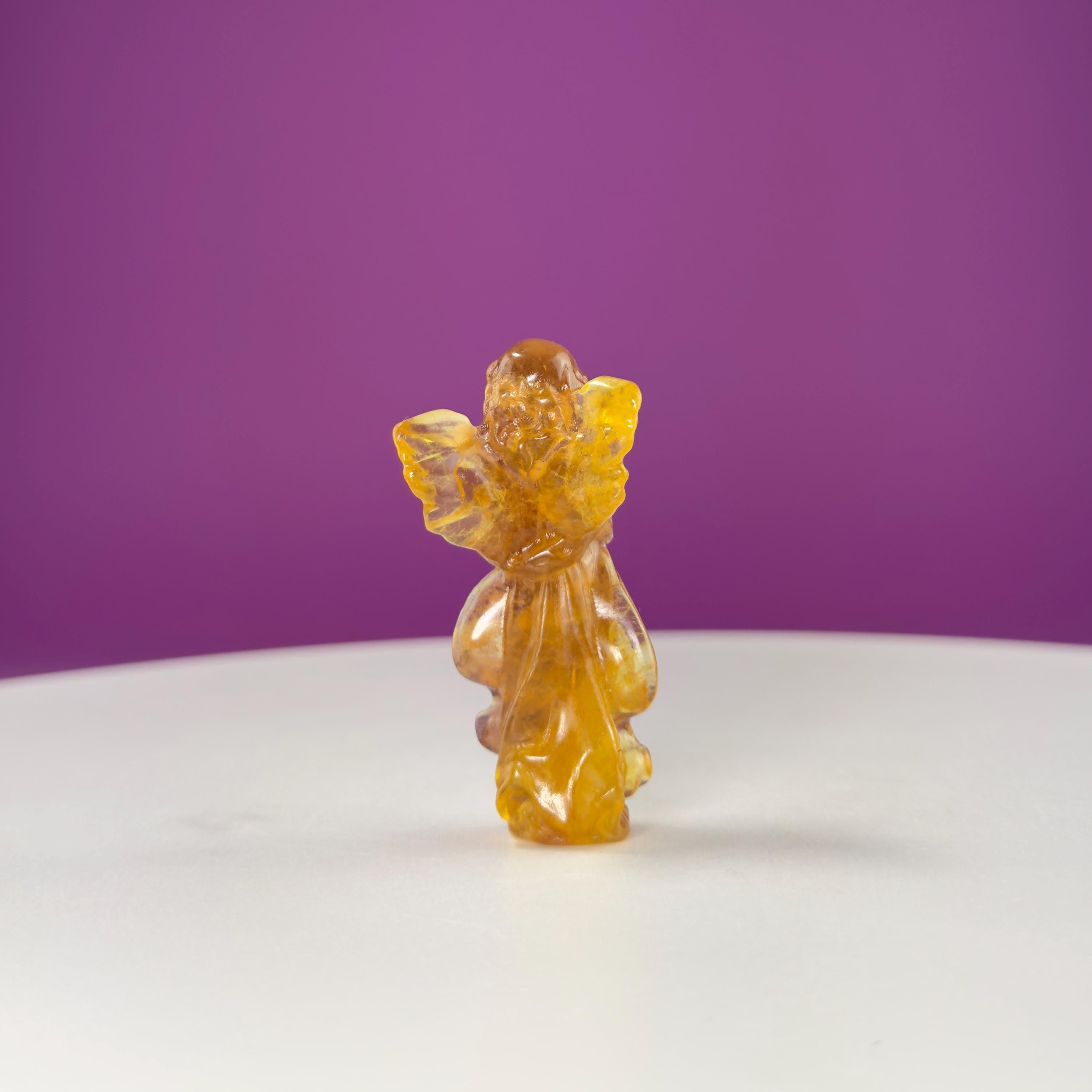 Rainbow Fluorite Angel | Crystal Guardian Carving
