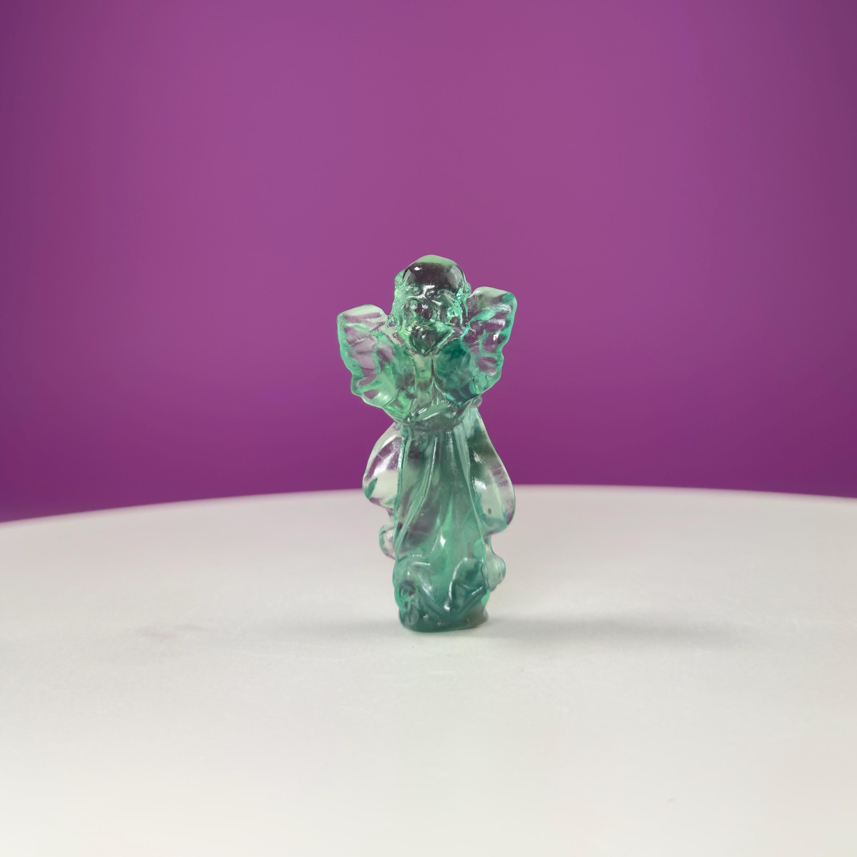 Rainbow Fluorite Angel | Crystal Guardian Carving