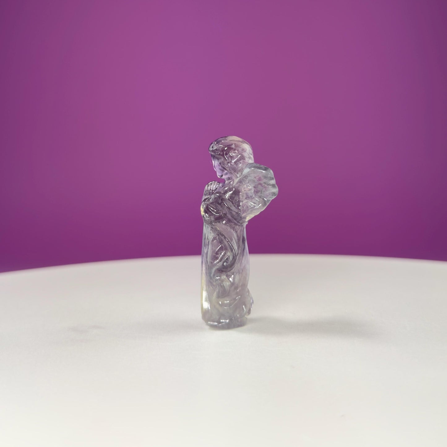 Fluorite Angel Carving | Rainbow Fluorite Guardian Angel for Clarity-Choice of Color