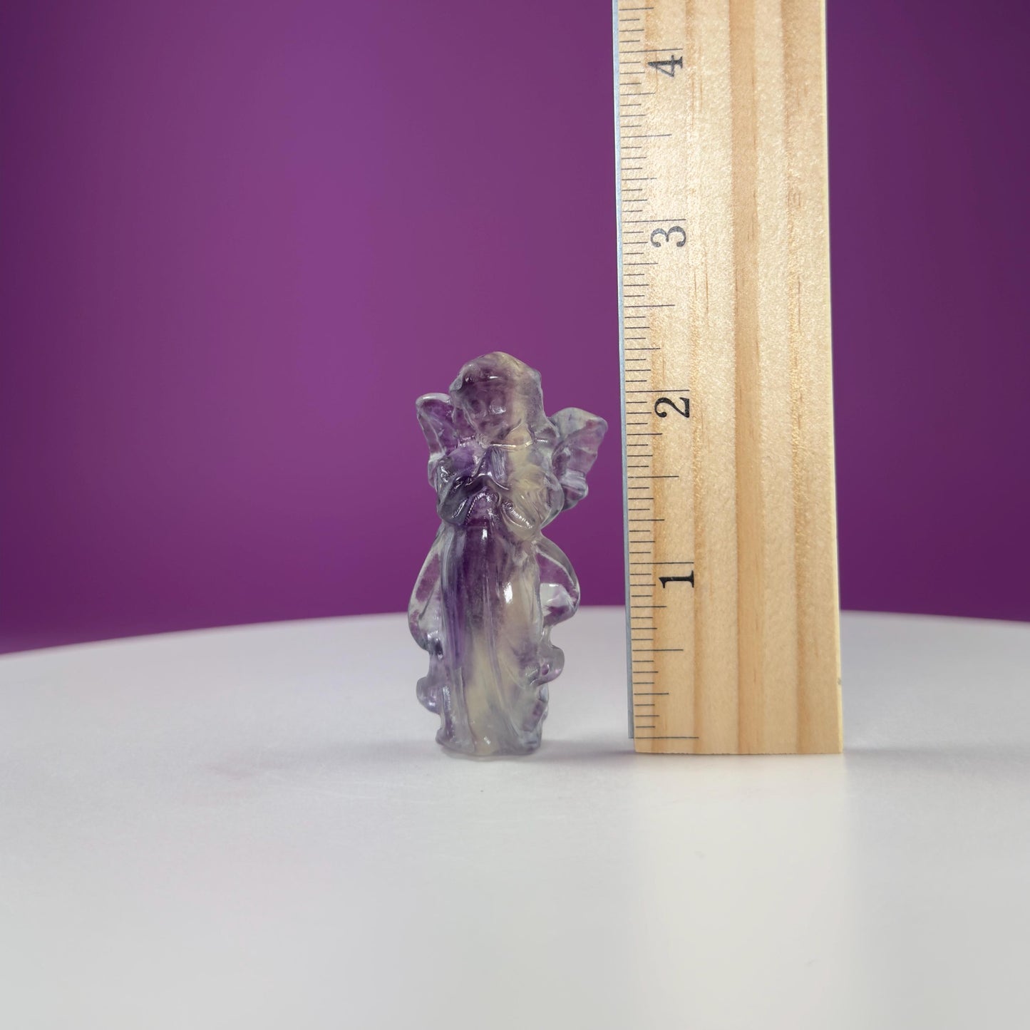 Fluorite Angel Carving | Rainbow Fluorite Guardian Angel for Clarity-Choice of Color