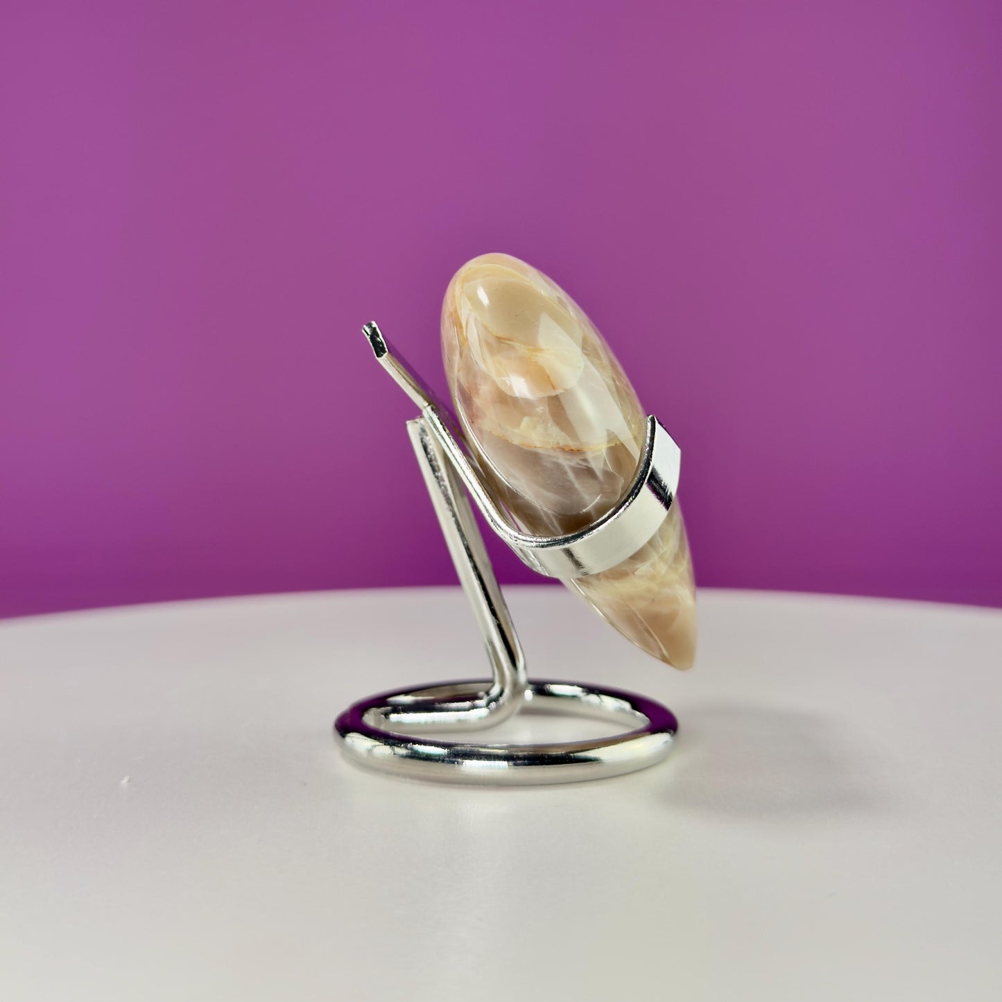 Moonstone Heart (Includes Silver Metal Stand)