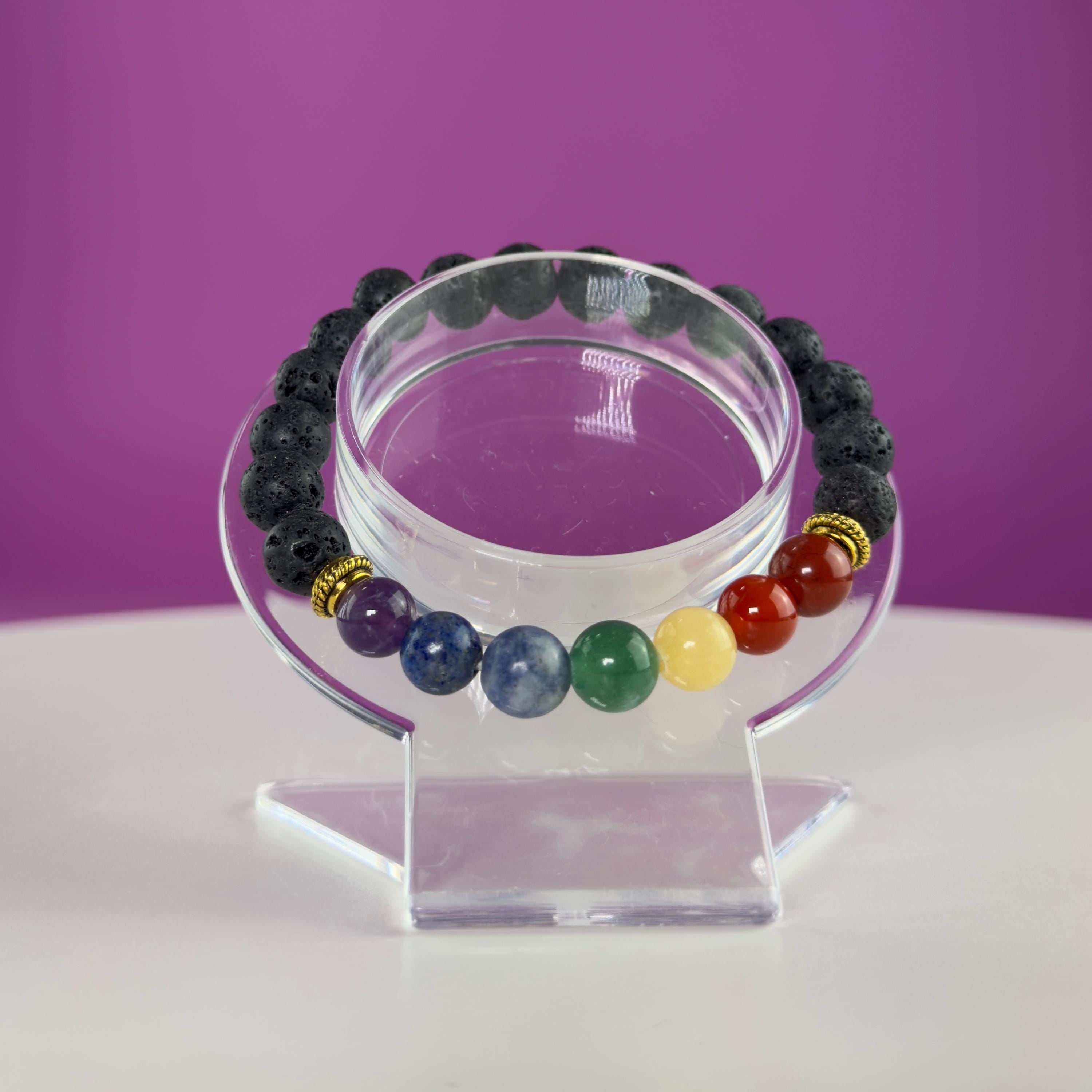 Lava Chakra Bracelet-8 Millimeter Beads