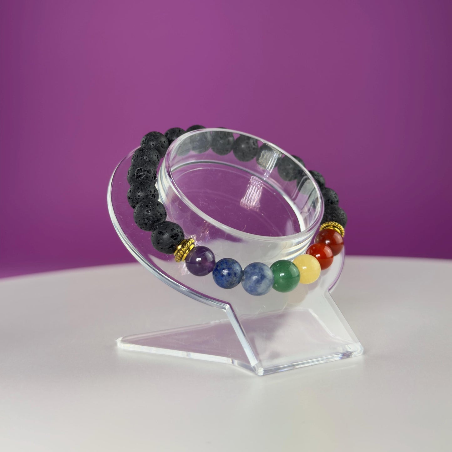 Lava Chakra Bracelet-8 Millimeter Beads