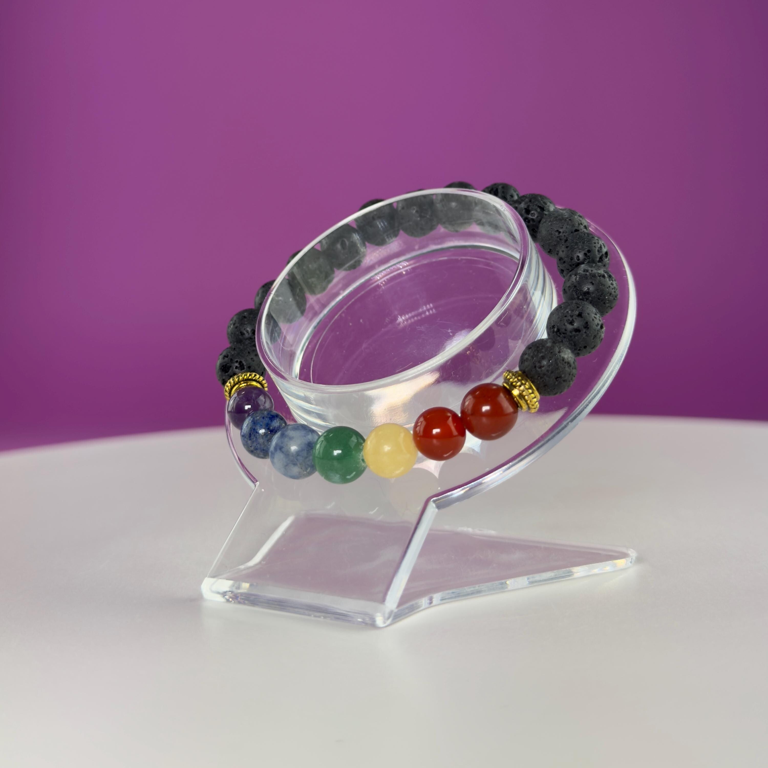 Lava Chakra Bracelet-8 Millimeter Beads