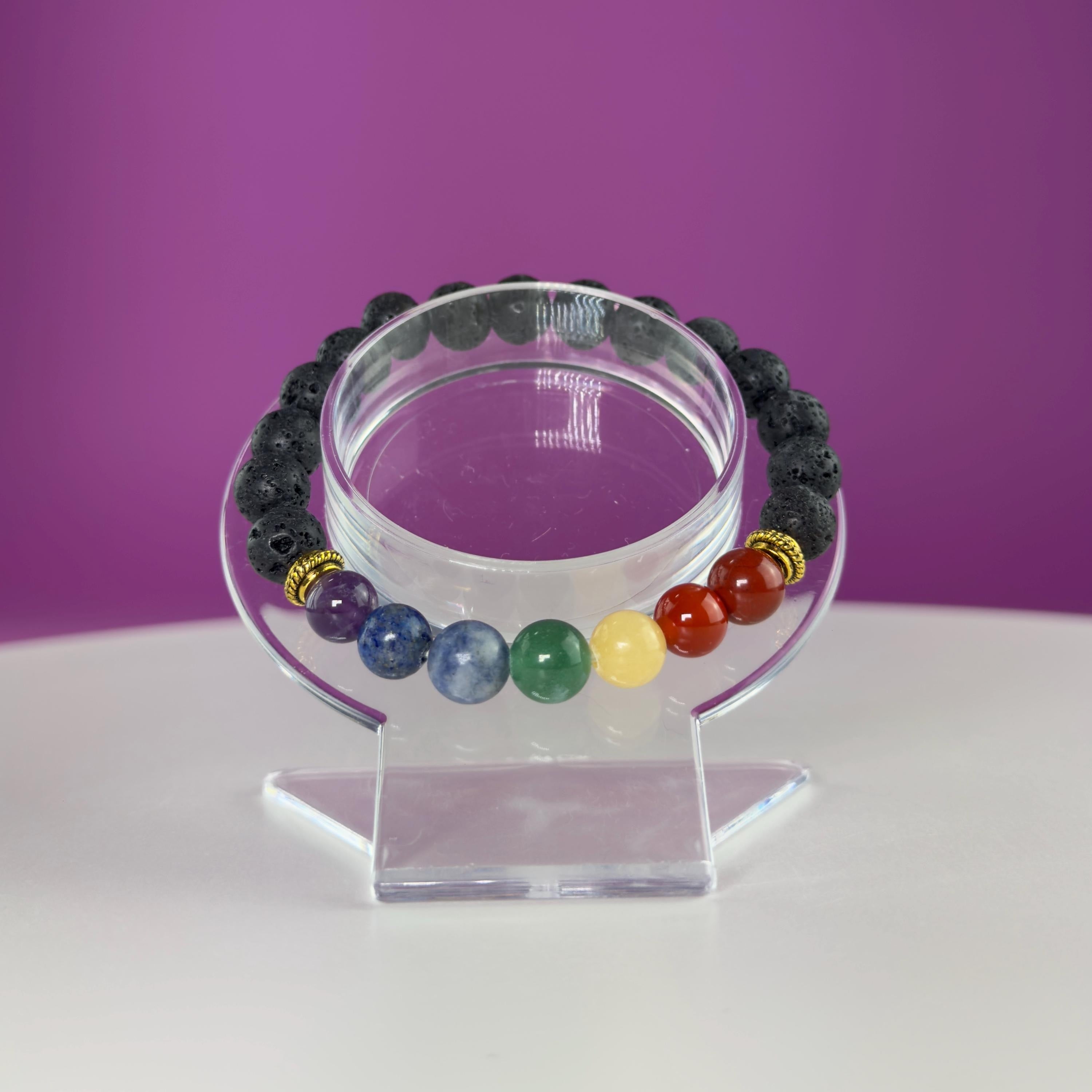 Lava Chakra Bracelet-8 Millimeter Beads