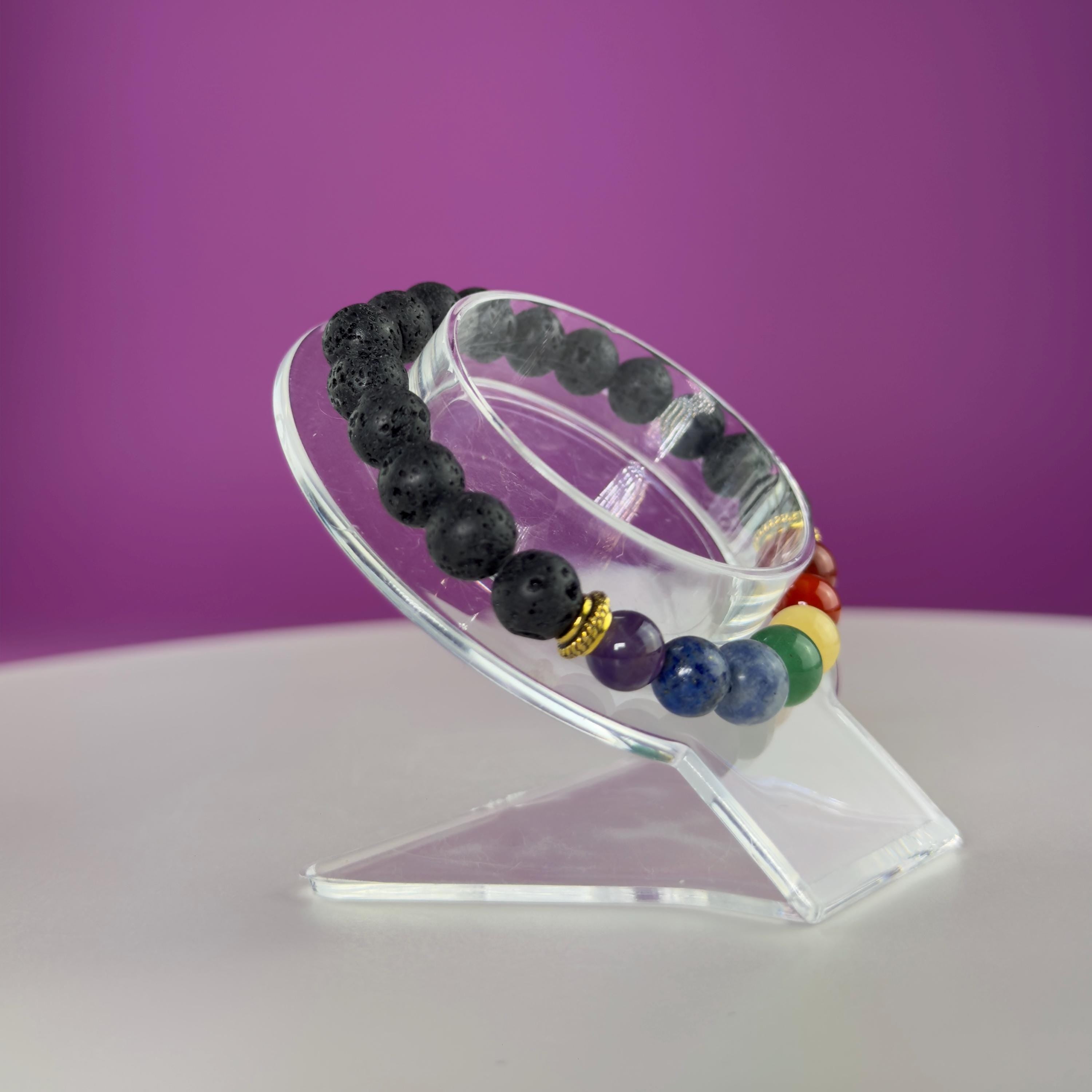 Lava Chakra Bracelet-8 Millimeter Beads