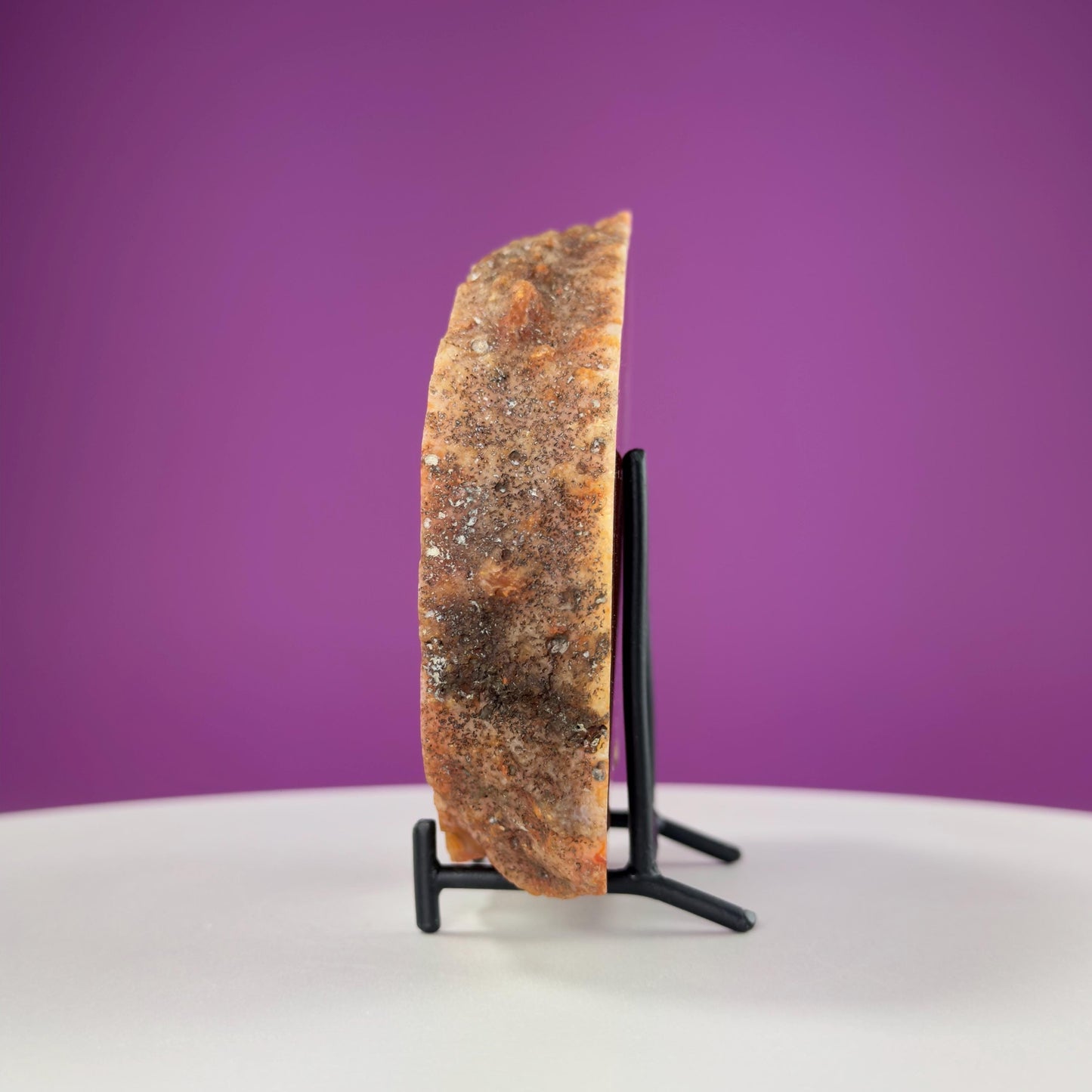 Carnelian Agate Slab (Includes Black Metal Stand)