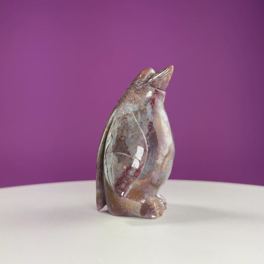 Ocean Jasper Penguin Carving, Crystal Animal Figuring, Positive Energy Stone