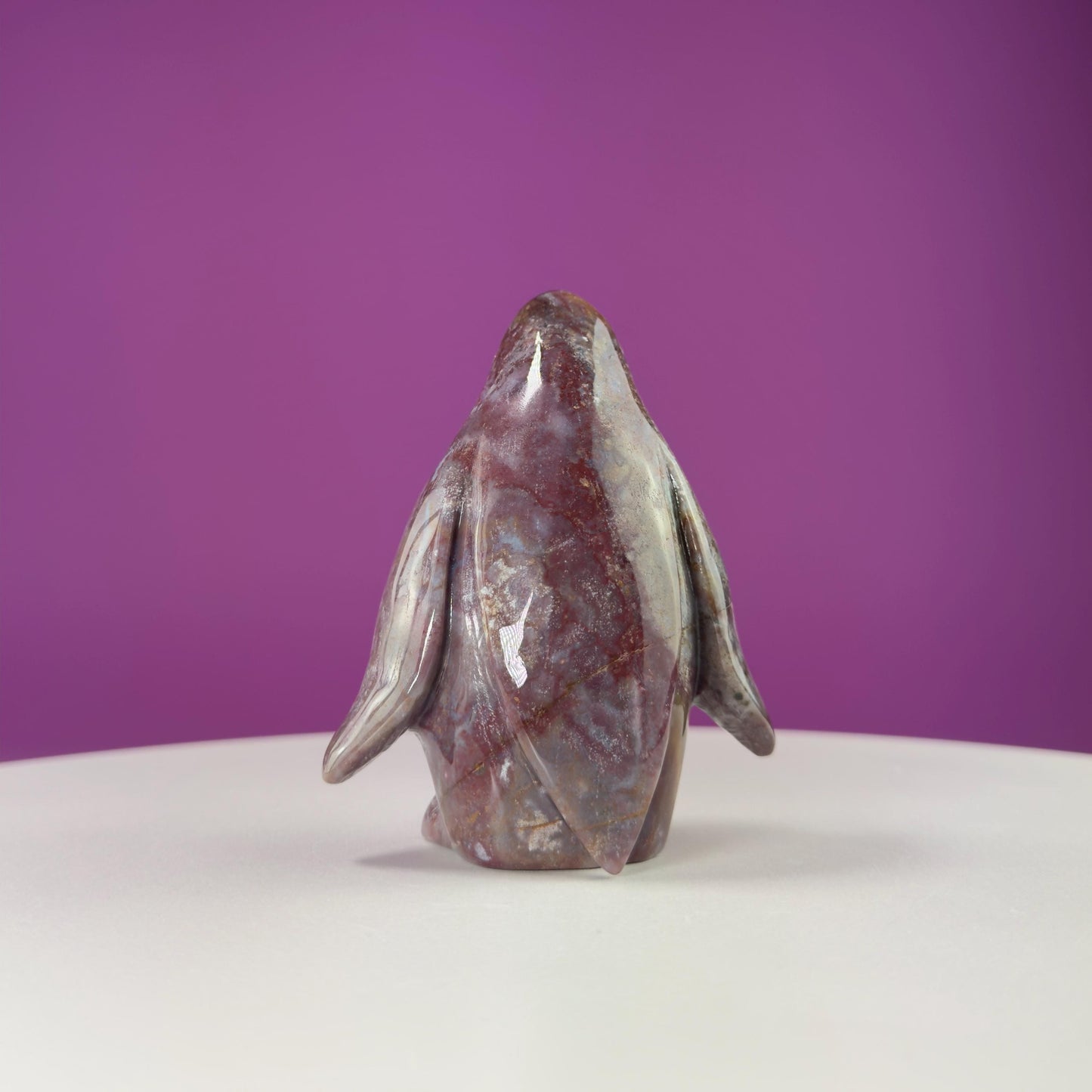 Ocean Jasper Penguin Carving, Crystal Animal Figuring, Positive Energy Stone