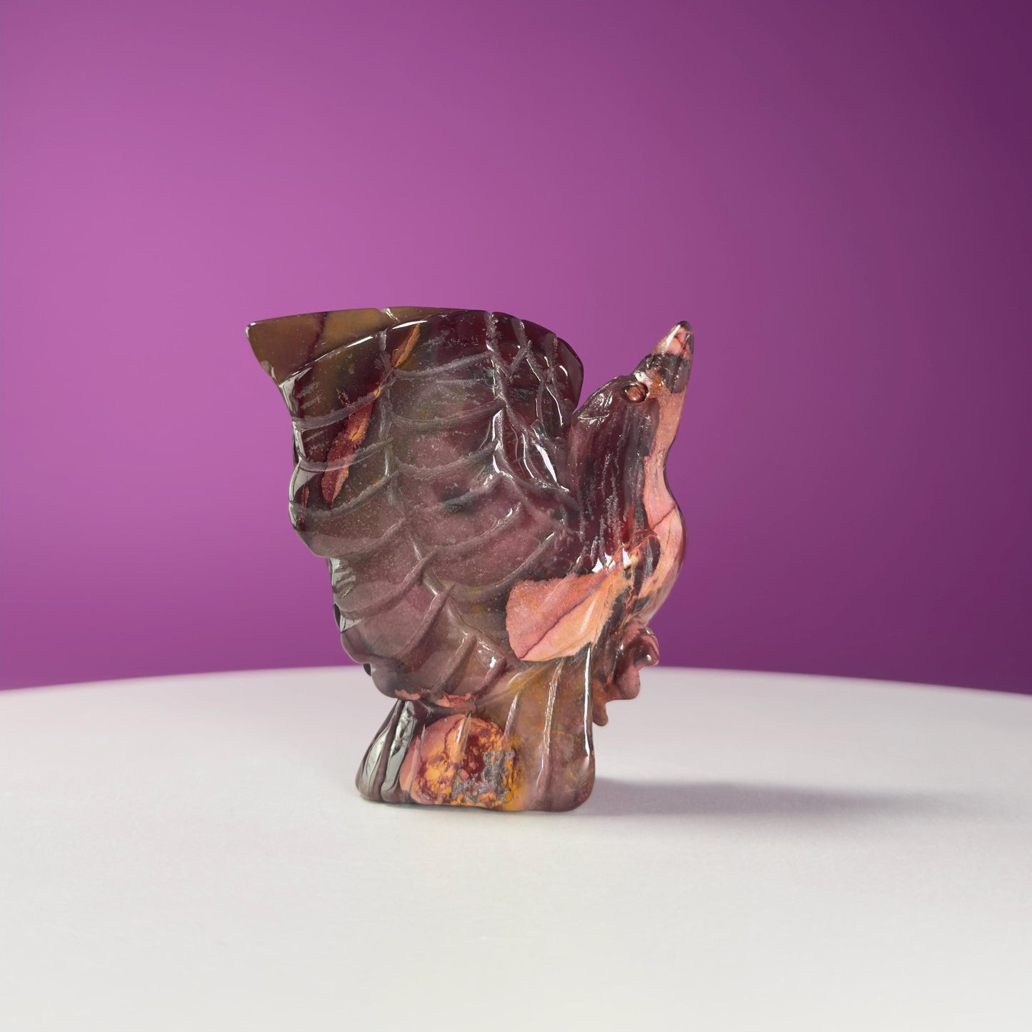Mookaite Jasper Hummingbird Carving, Crystal Animal Carving, Balance & Strength Stone