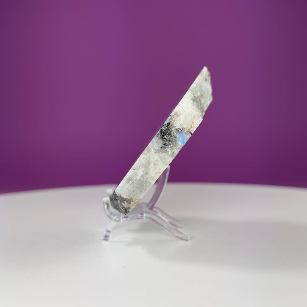 Rainbow Moonstone Slice (Includes Acrylic Stand)