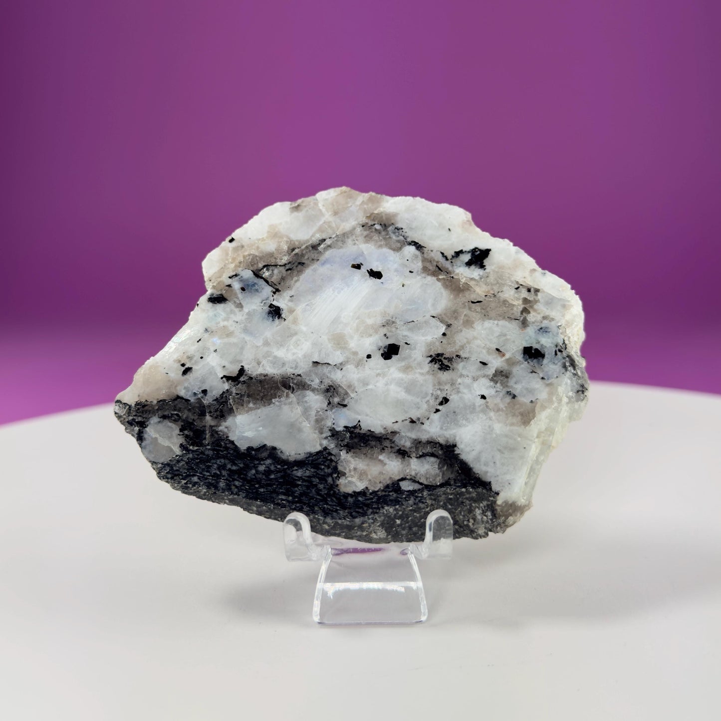 Rainbow Moonstone Slice (Includes Acrylic Stand)