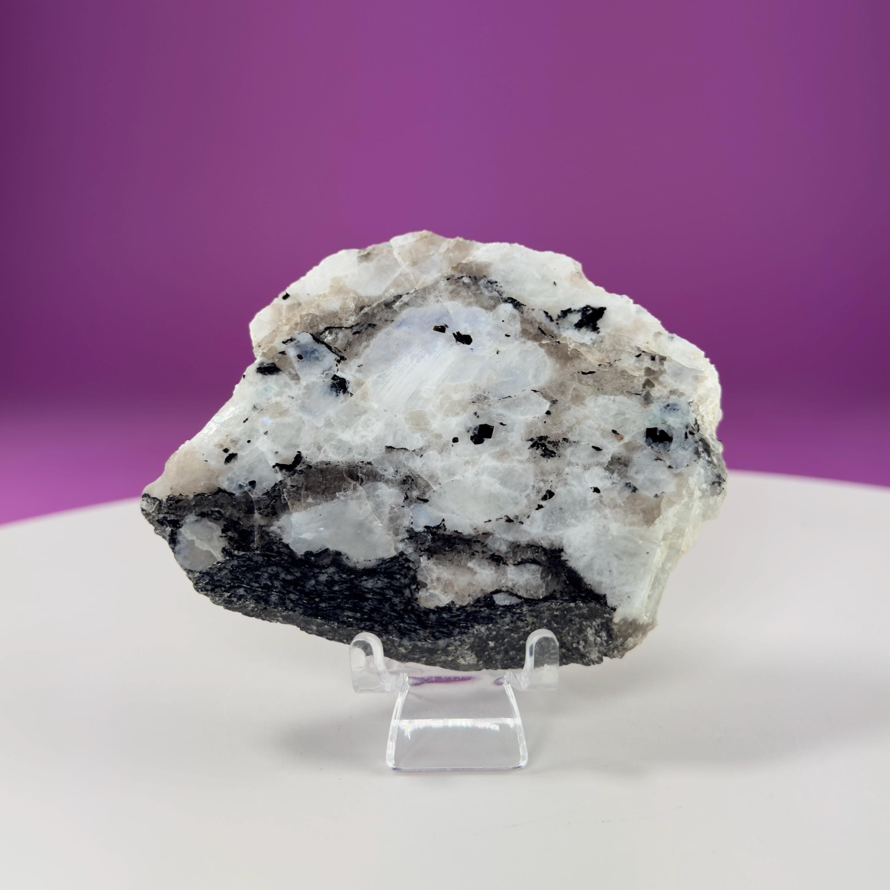 Rainbow Moonstone Slice (Includes Acrylic Stand)
