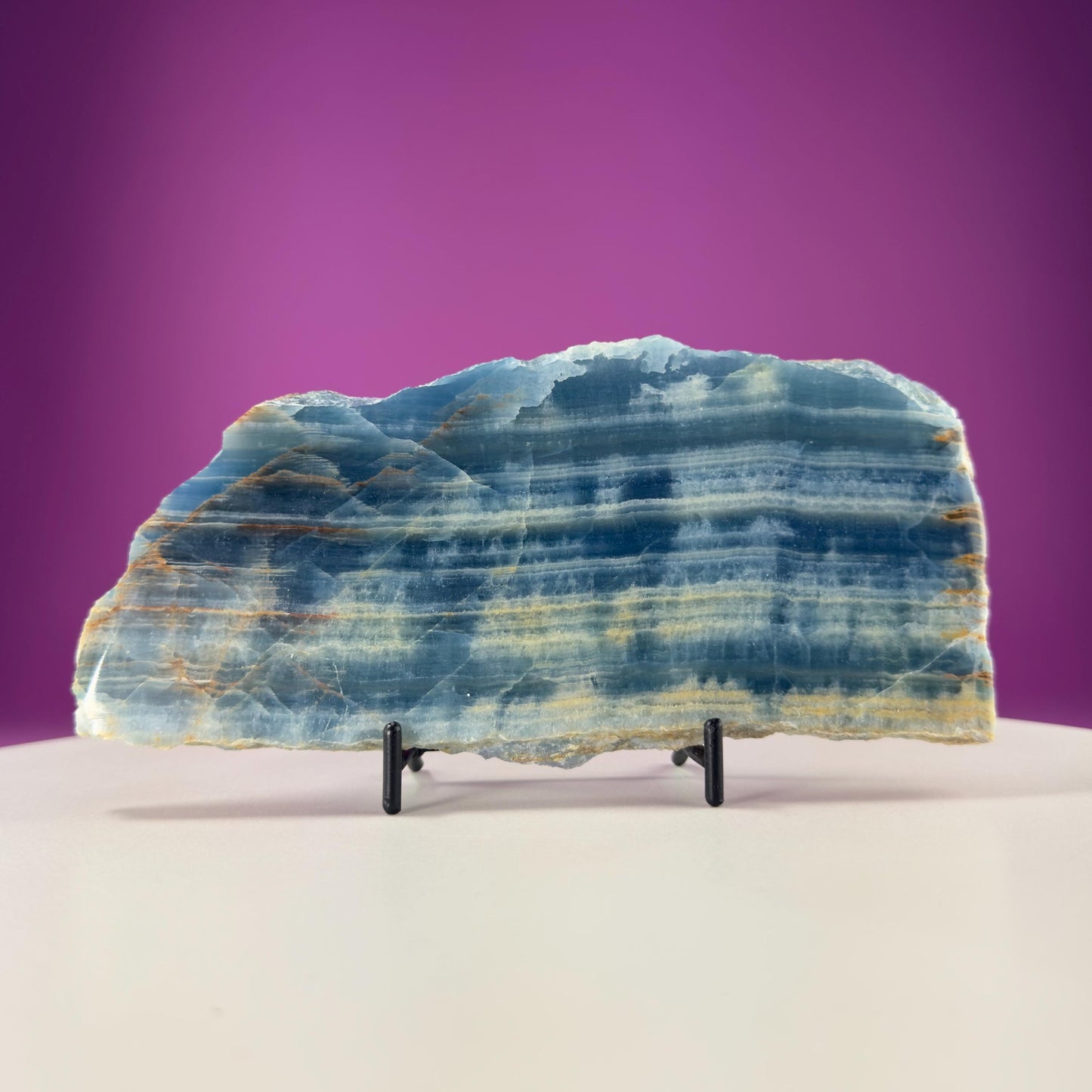 Blue Onyx Slab (Mexico) (Includes Black Metal Stand)