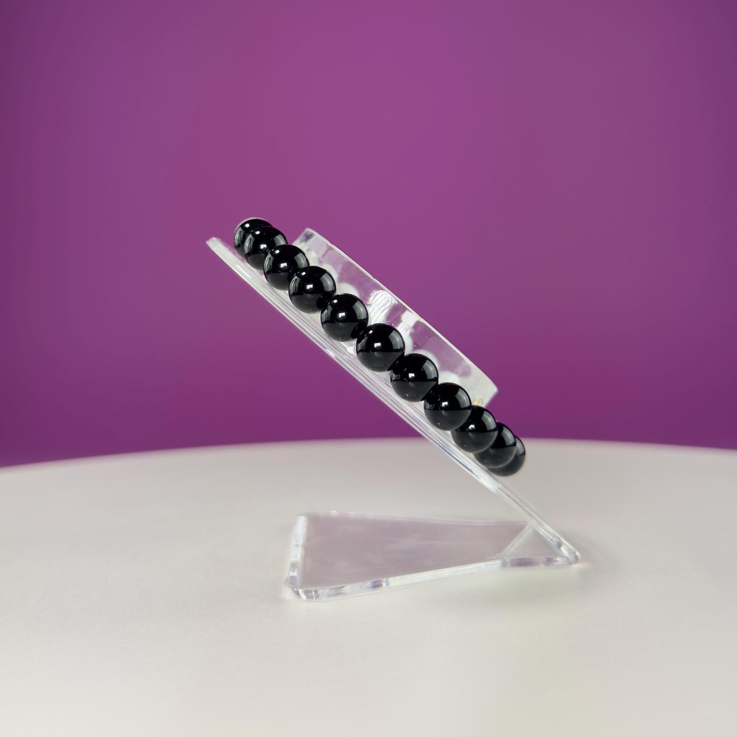 Howlite and Black Obsidian Bracelet with Yin Yang Symbol-8 Millimeters