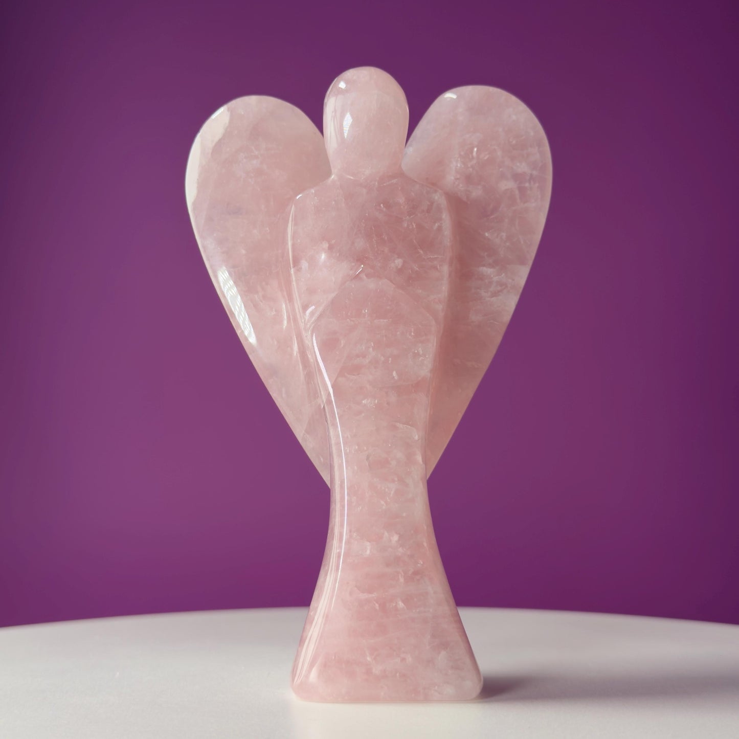 Rose Quartz Angel Carving | Love & Healing Crystal Guardian Angel