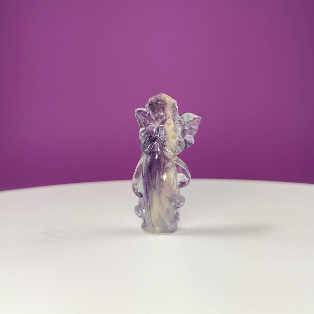Rainbow Fluorite Angel | Crystal Guardian Carving