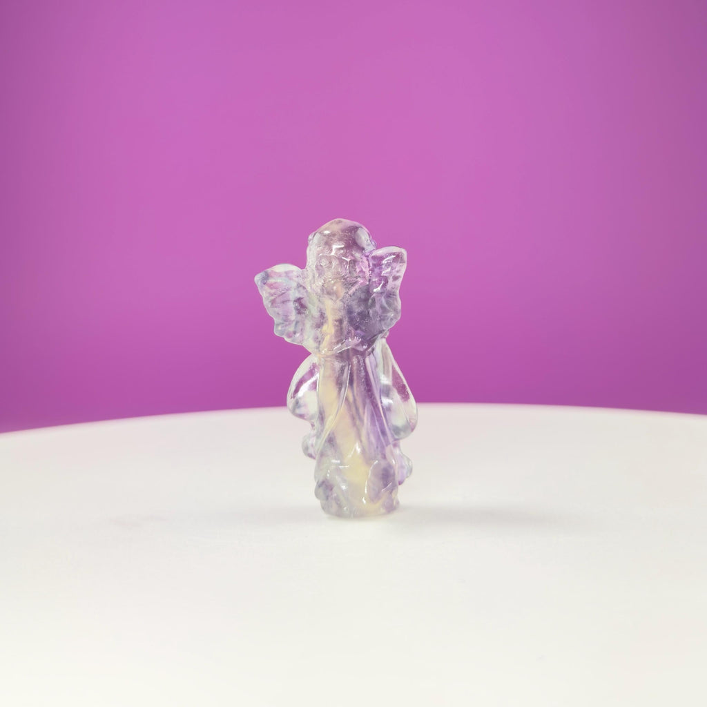 Rainbow Fluorite Angel | Crystal Guardian Carving