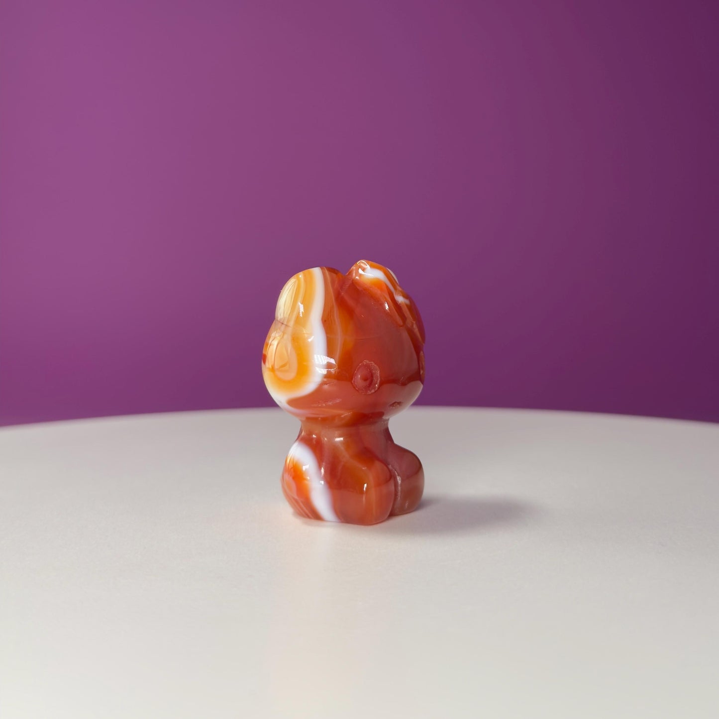 Carnelian Hello Kitty Carving, Crystal Animal Figurine, Cute Crystal Gift