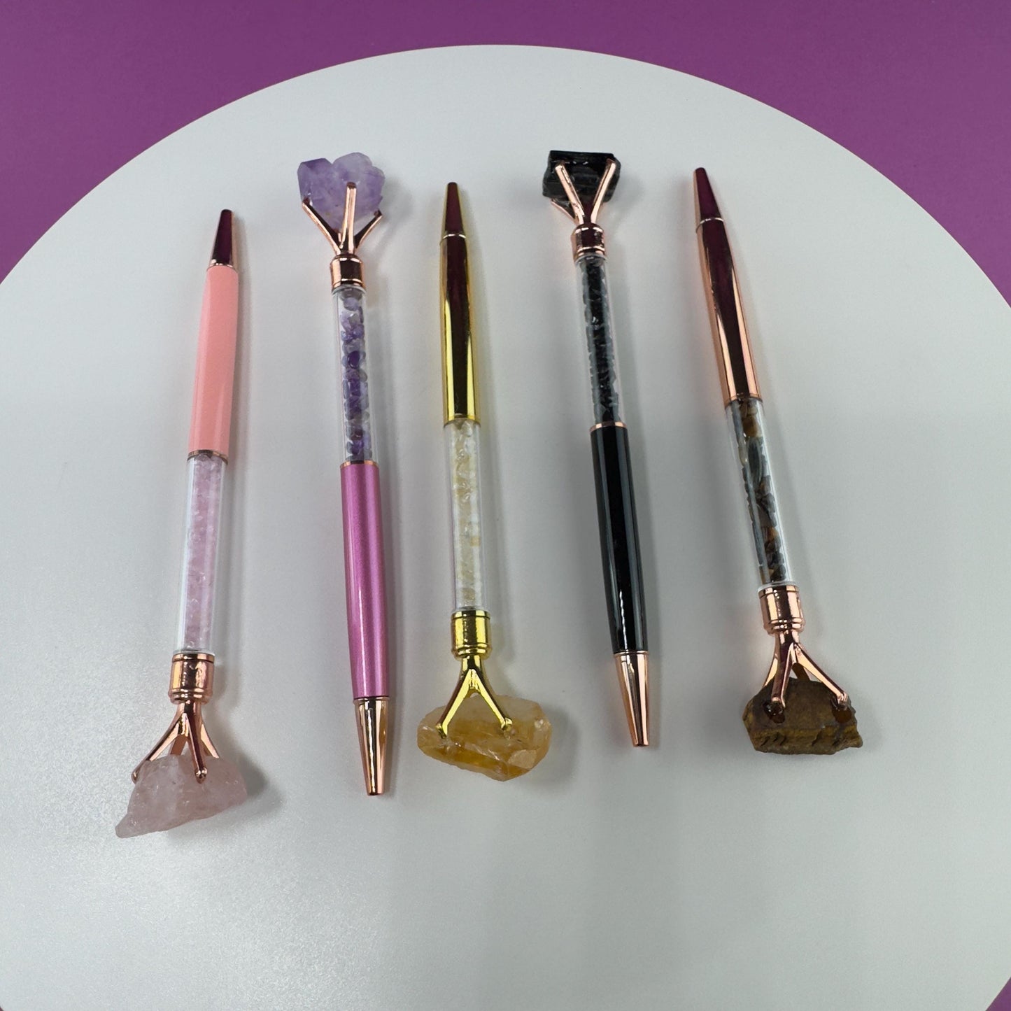 Crystal Gemstone Pen for Writing & Manifestation | Healing Crystal Pen Gift (Refill Included)
