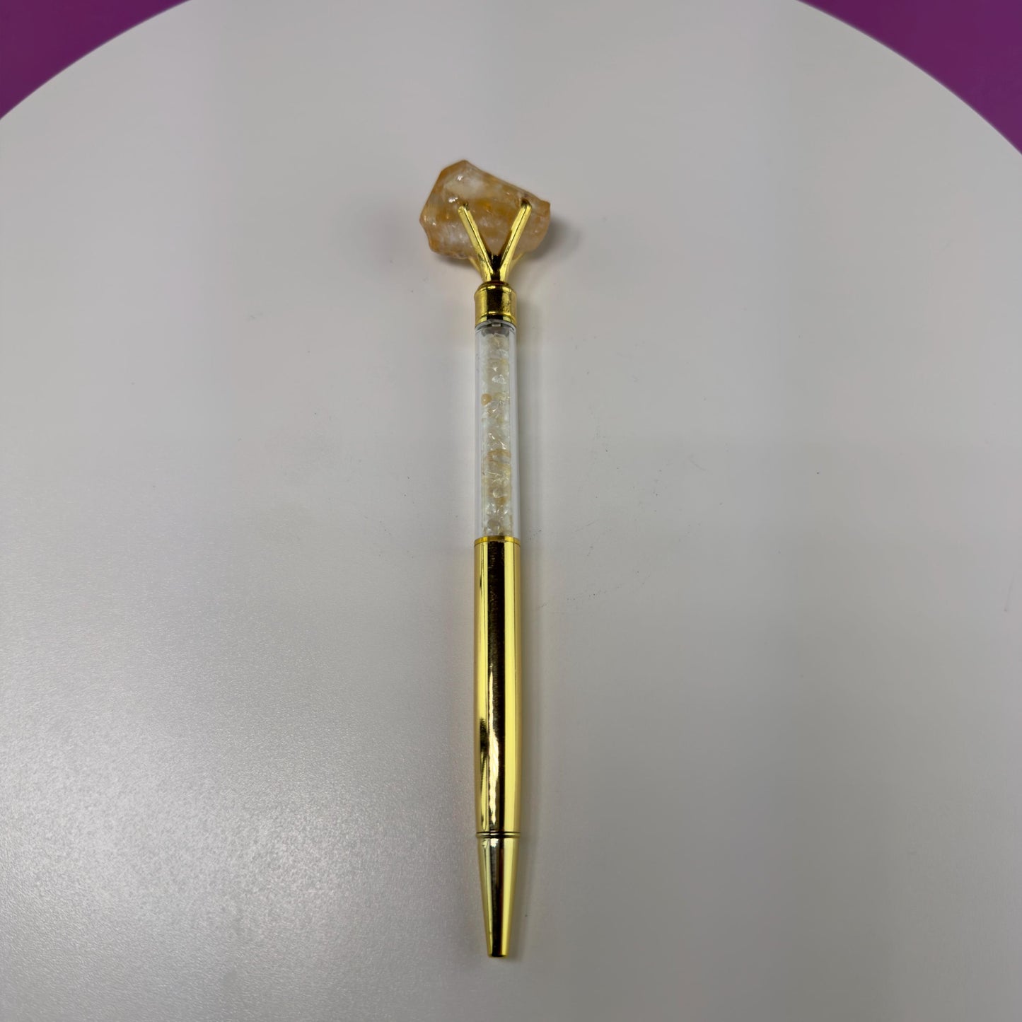 Crystal Gemstone Pen for Writing & Manifestation | Healing Crystal Pen Gift (Refill Included)