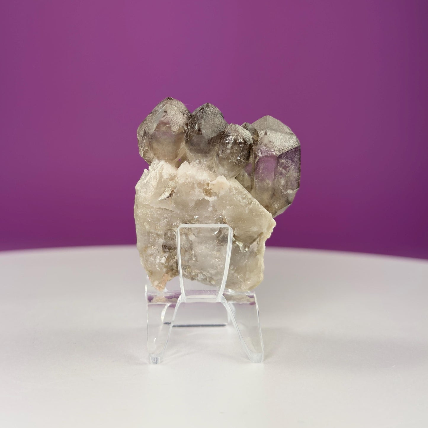 Smoky Quartz Elestial Specimen (Includes Acrylic Stand)