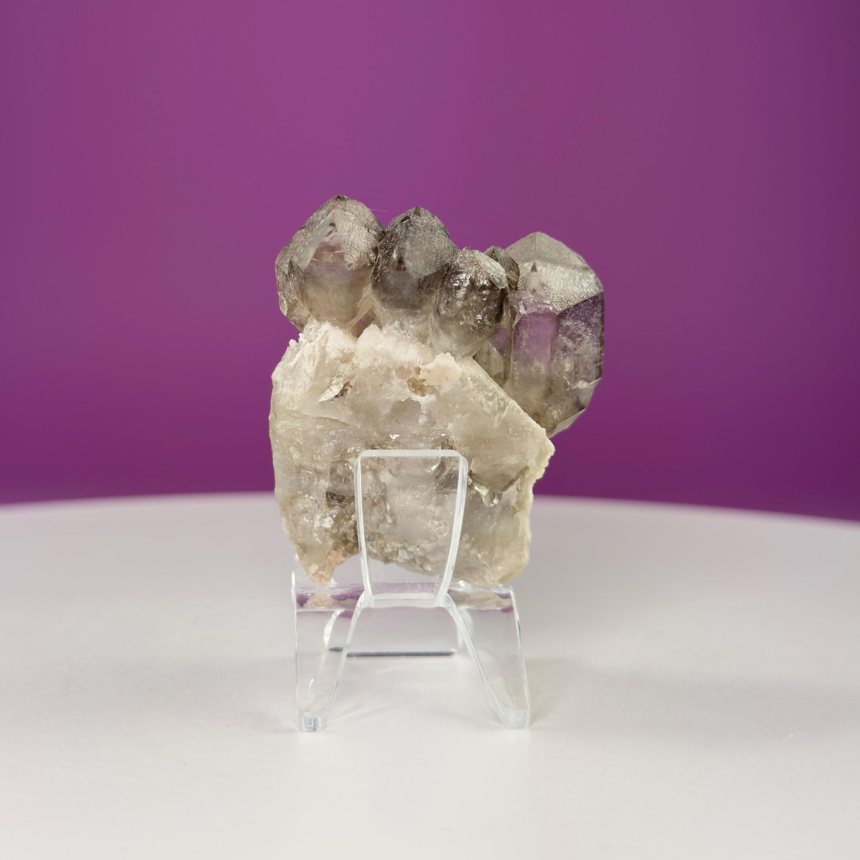 Smoky Quartz Elestial Specimen (Includes Acrylic Stand)