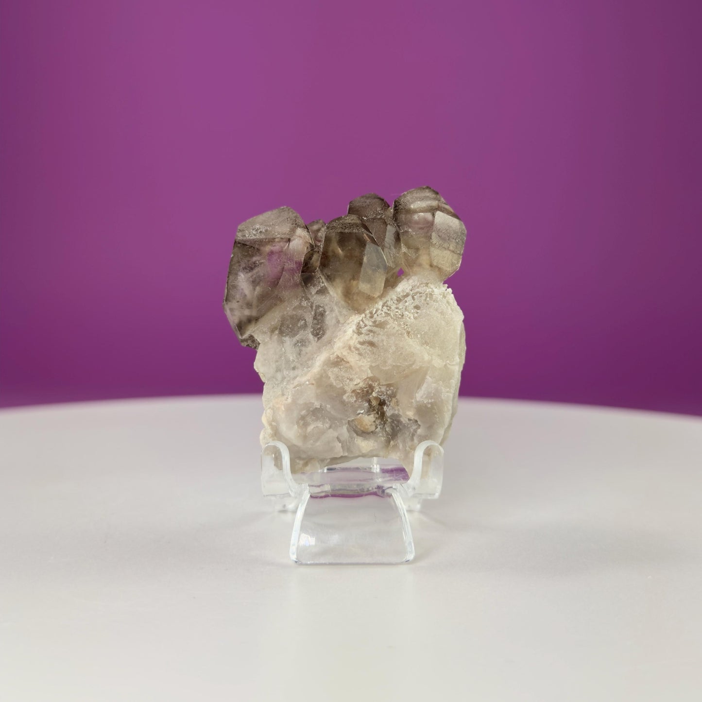 Smoky Quartz Elestial Specimen (Includes Acrylic Stand)