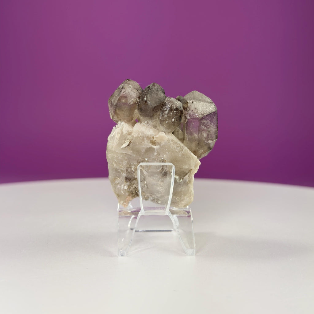 Smoky Quartz Elestial Specimen (Includes Acrylic Stand)