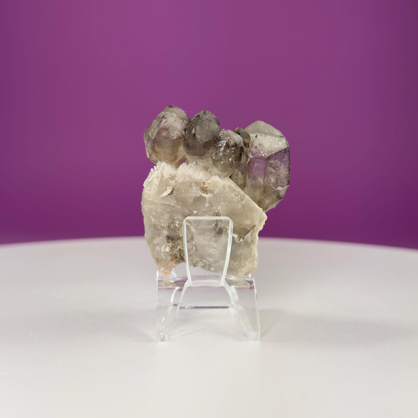 Smoky Quartz Elestial Specimen (Includes Acrylic Stand)