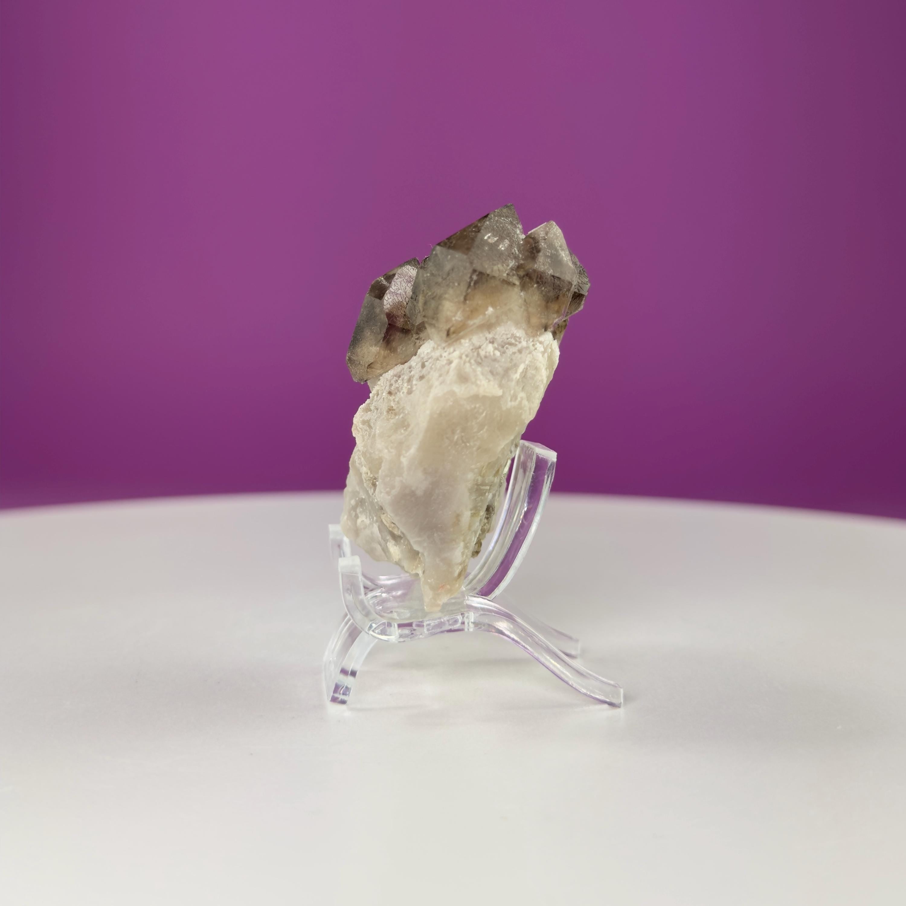 Smoky Quartz Elestial Specimen (Includes Acrylic Stand)