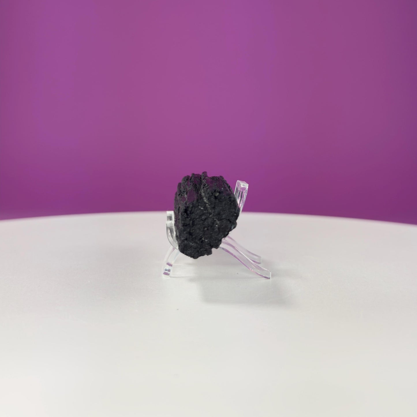 Black Tourmaline Specimen | Raw Protection Crystal for Energy Clearing (Includes Acrylic Stand)