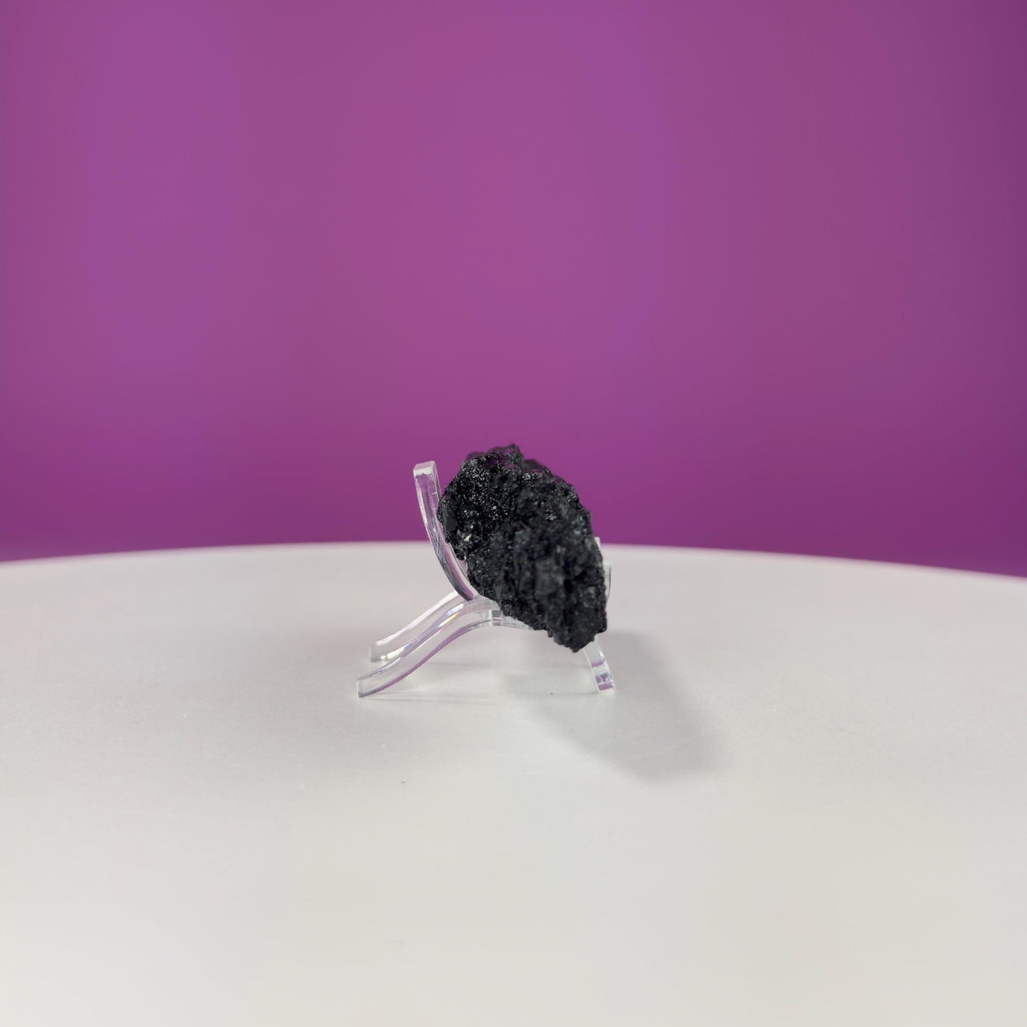 Black Tourmaline Specimen | Raw Protection Crystal for Energy Clearing (Includes Acrylic Stand)