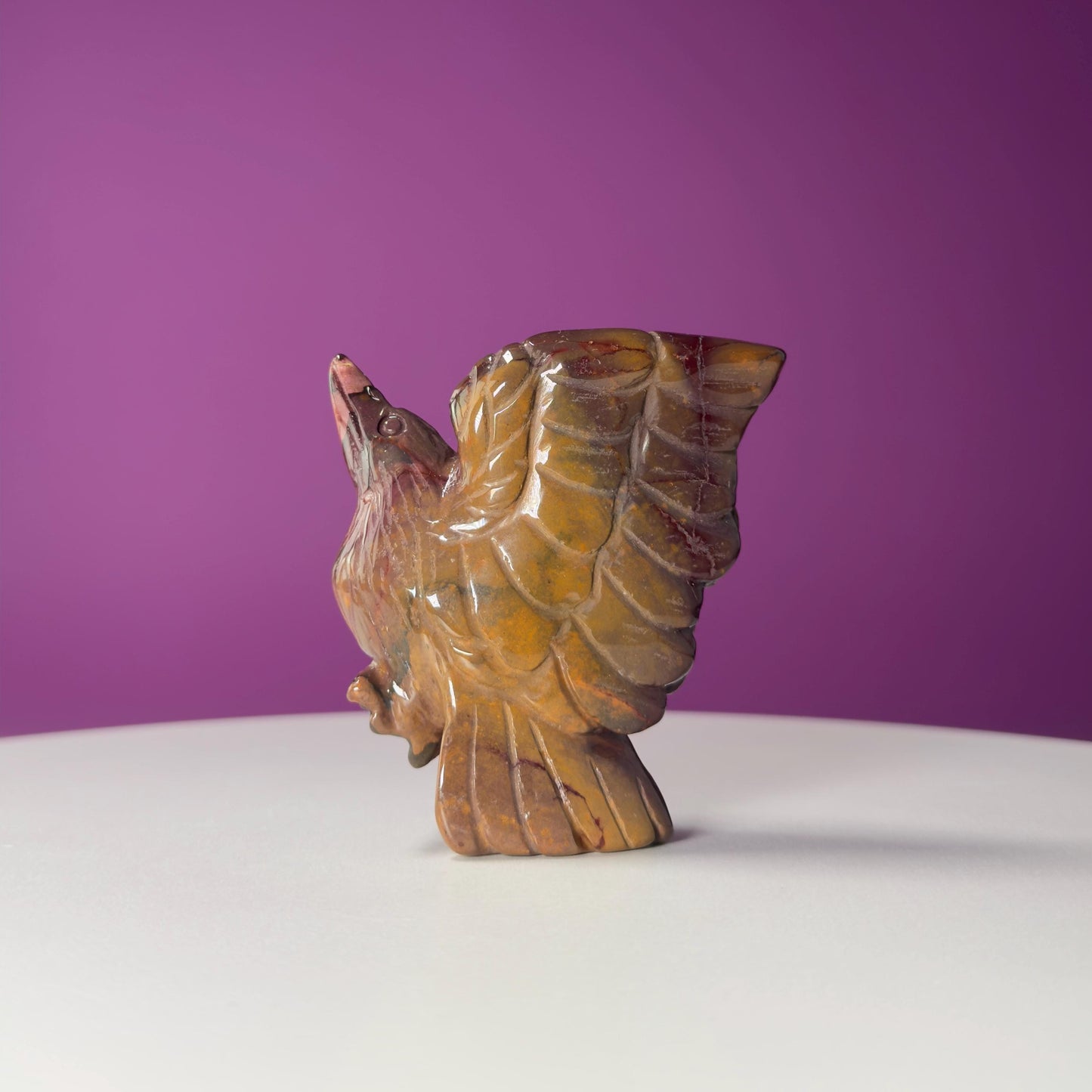 Mookaite Jasper Hummingbird Carving, Crystal Animal Carving, Balance & Strength Stone