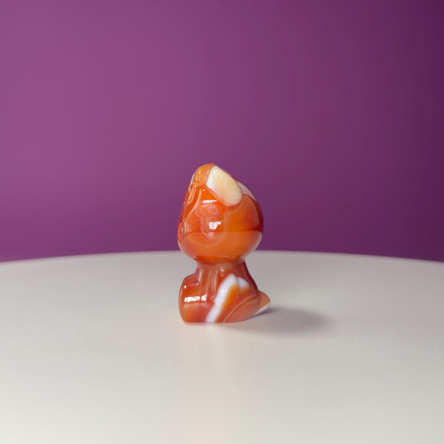 Carnelian Hello Kitty Carving, Crystal Animal Figurine, Cute Crystal Gift