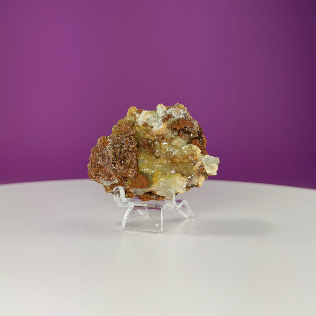 Adamite Specimen on Matrix (Mexico) (Includes Acrylic Stand)