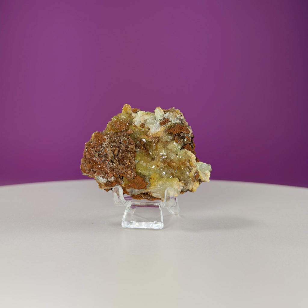 Adamite Specimen on Matrix (Mexico) (Includes Acrylic Stand)