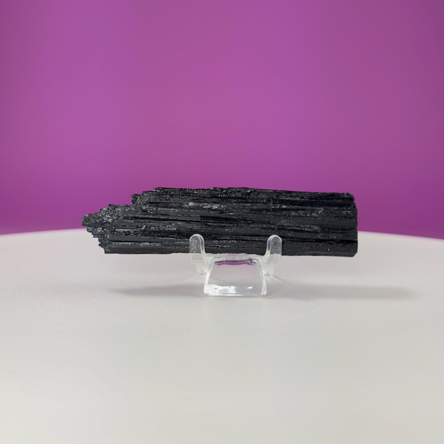 Black Tourmaline Specimen | Raw Protection Crystal for Energy Clearing (Includes Acrylic Stand)