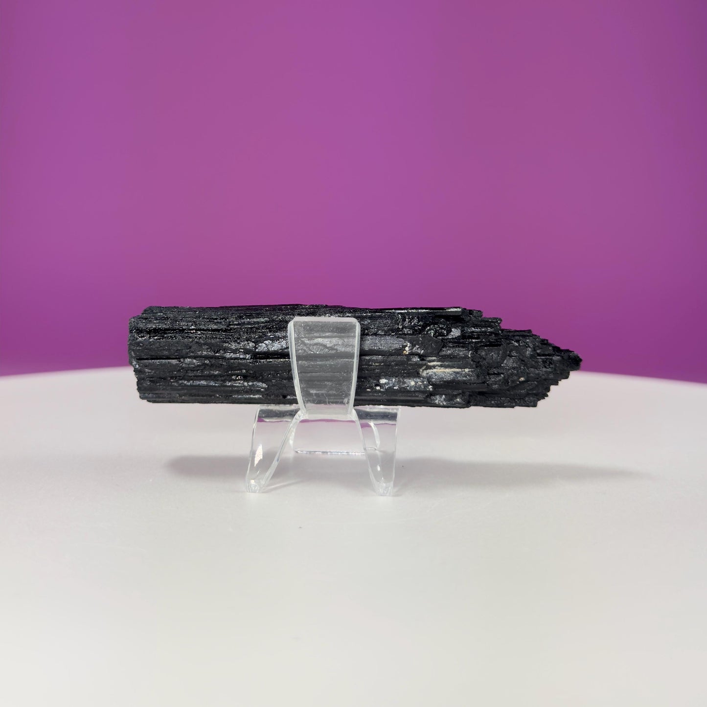 Black Tourmaline Specimen | Raw Protection Crystal for Energy Clearing (Includes Acrylic Stand)