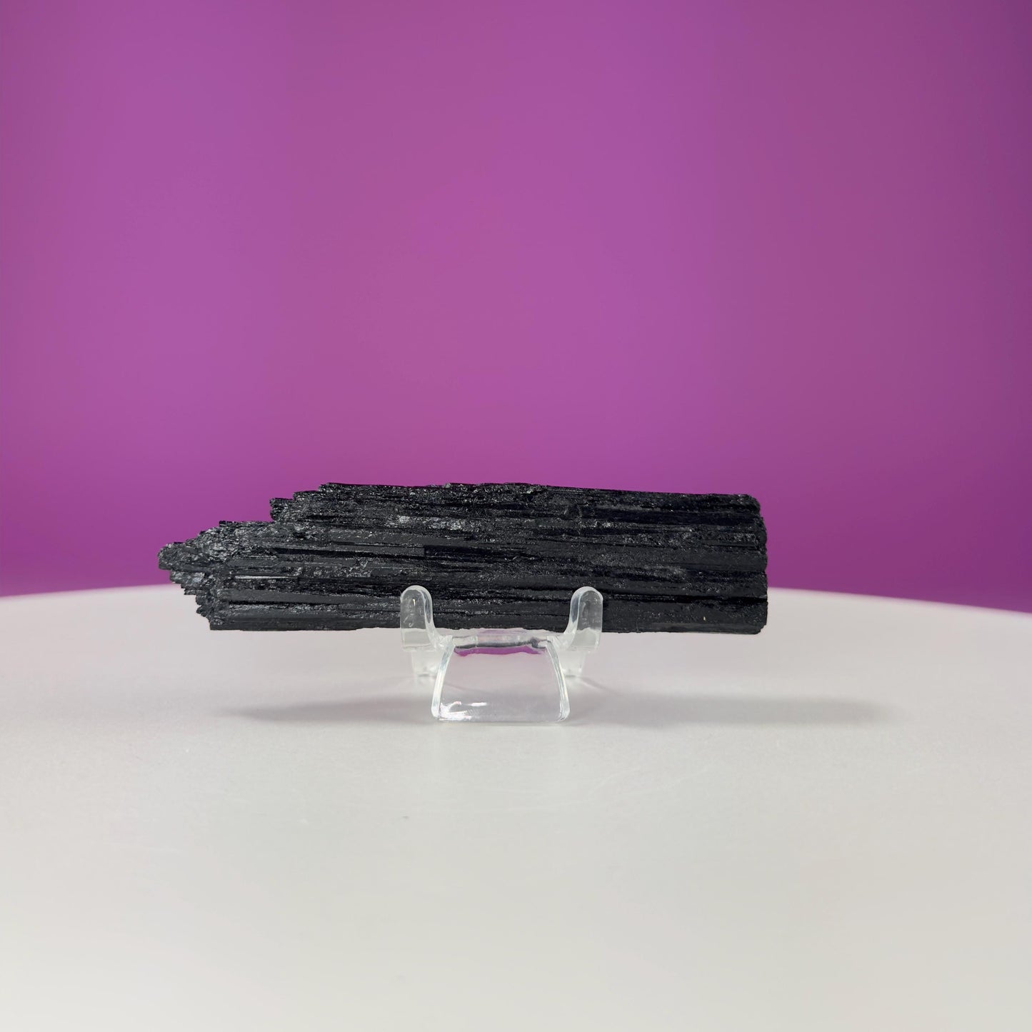 Black Tourmaline Specimen | Raw Protection Crystal for Energy Clearing (Includes Acrylic Stand)