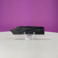 Black Tourmaline Specimen | Raw Protection Crystal for Energy Clearing (Includes Acrylic Stand)