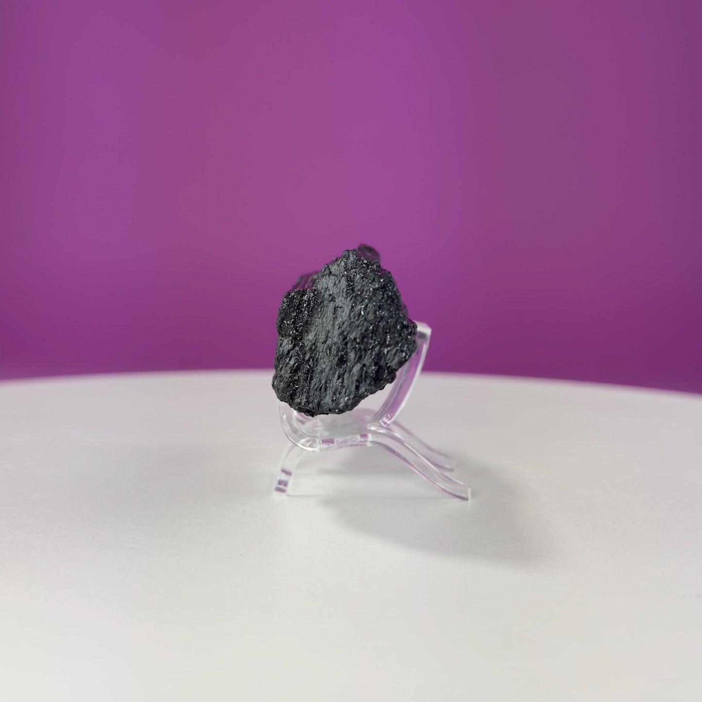 Black Tourmaline Specimen | Raw Protection Crystal for Energy Clearing (Includes Acrylic Stand)