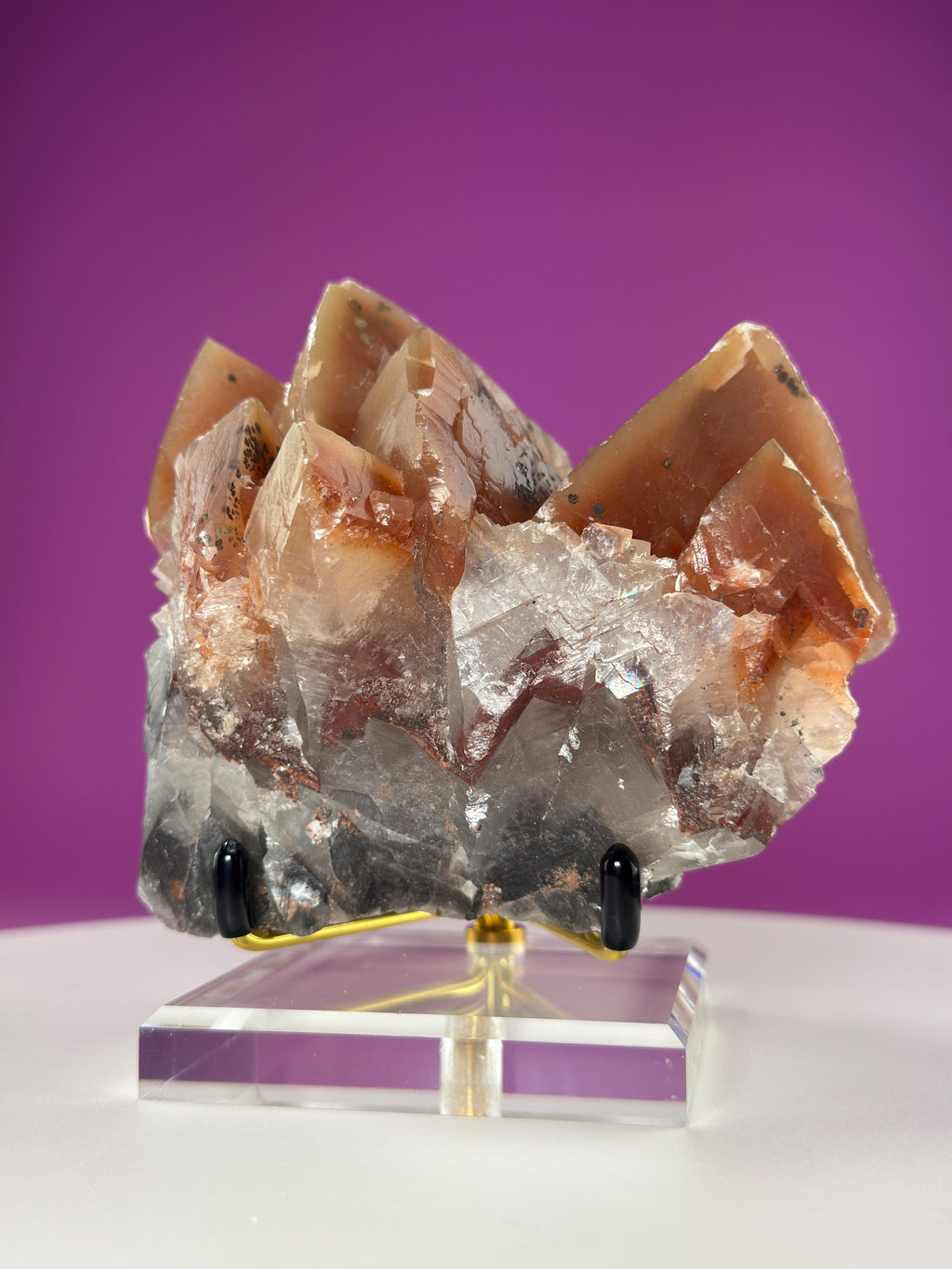Mariposa Calcite (Mexico) (Includes Gold Metal/Acrylic Stand)