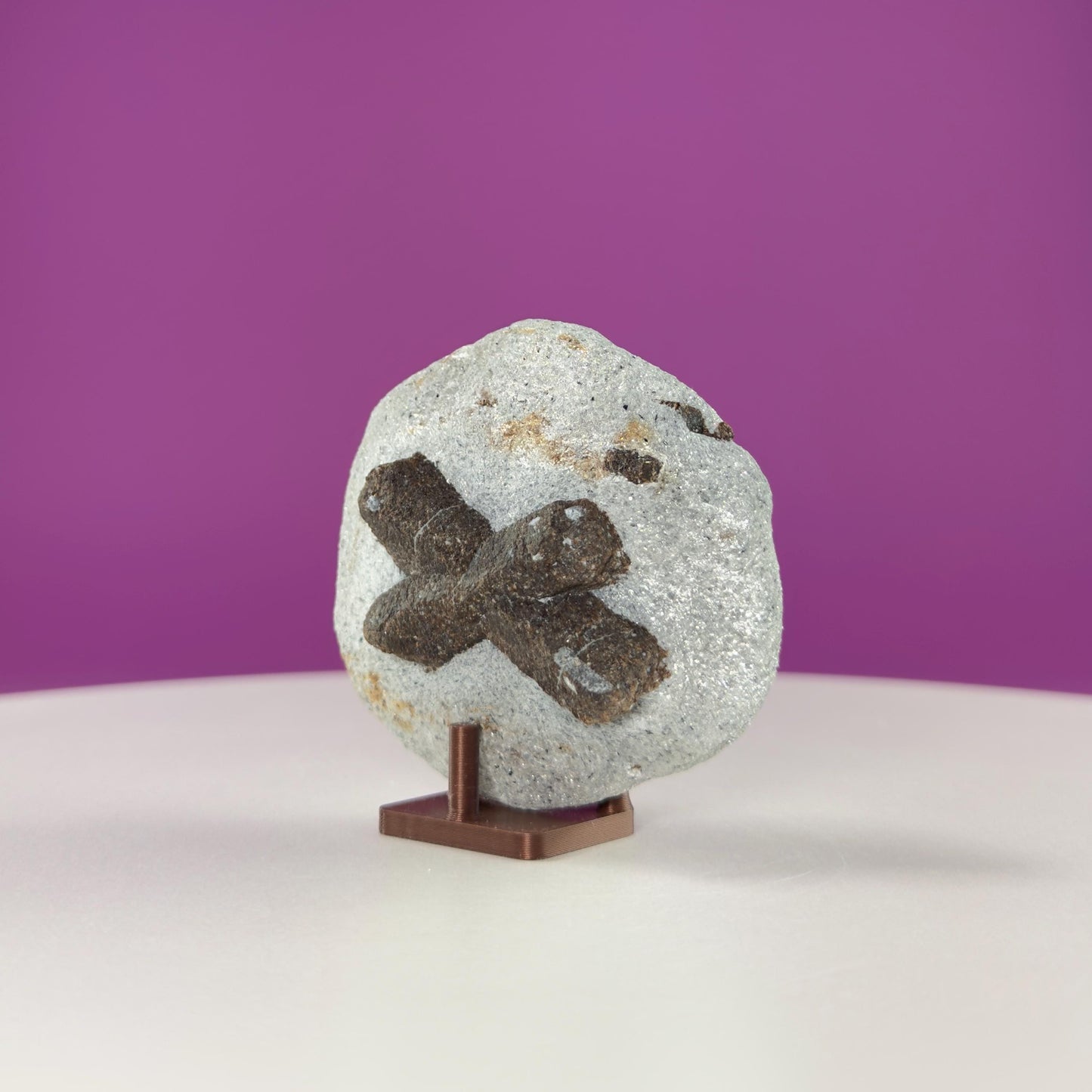 Staurolite Stone, Fairy Cross (Russia) (Includes Acrylic Stand)