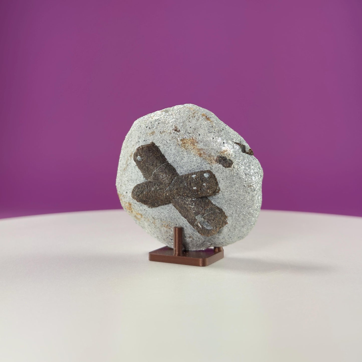 Staurolite Stone, Fairy Cross (Russia) (Includes Acrylic Stand)