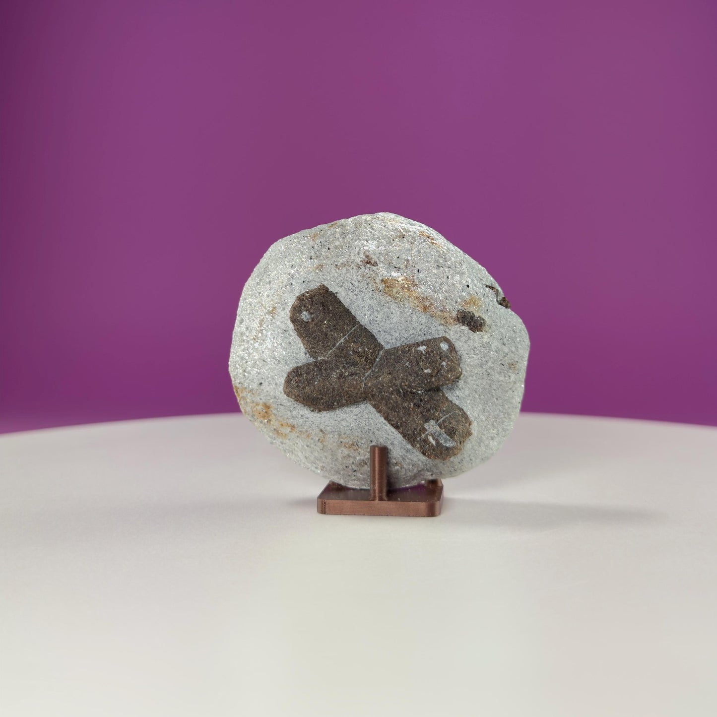 Staurolite Stone, Fairy Cross (Russia) (Includes Acrylic Stand)