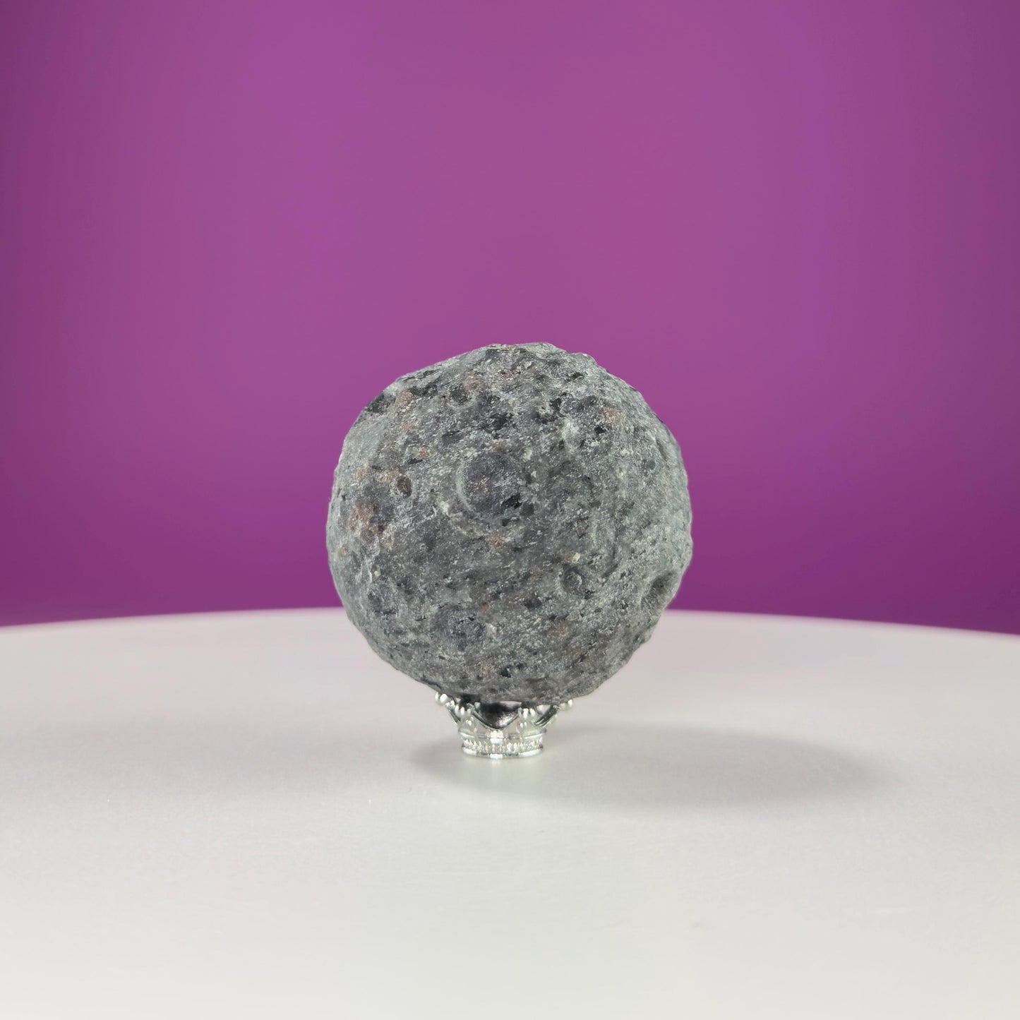 Yooperlite Moon Sphere (Includes Silver Stand), UV Reactive