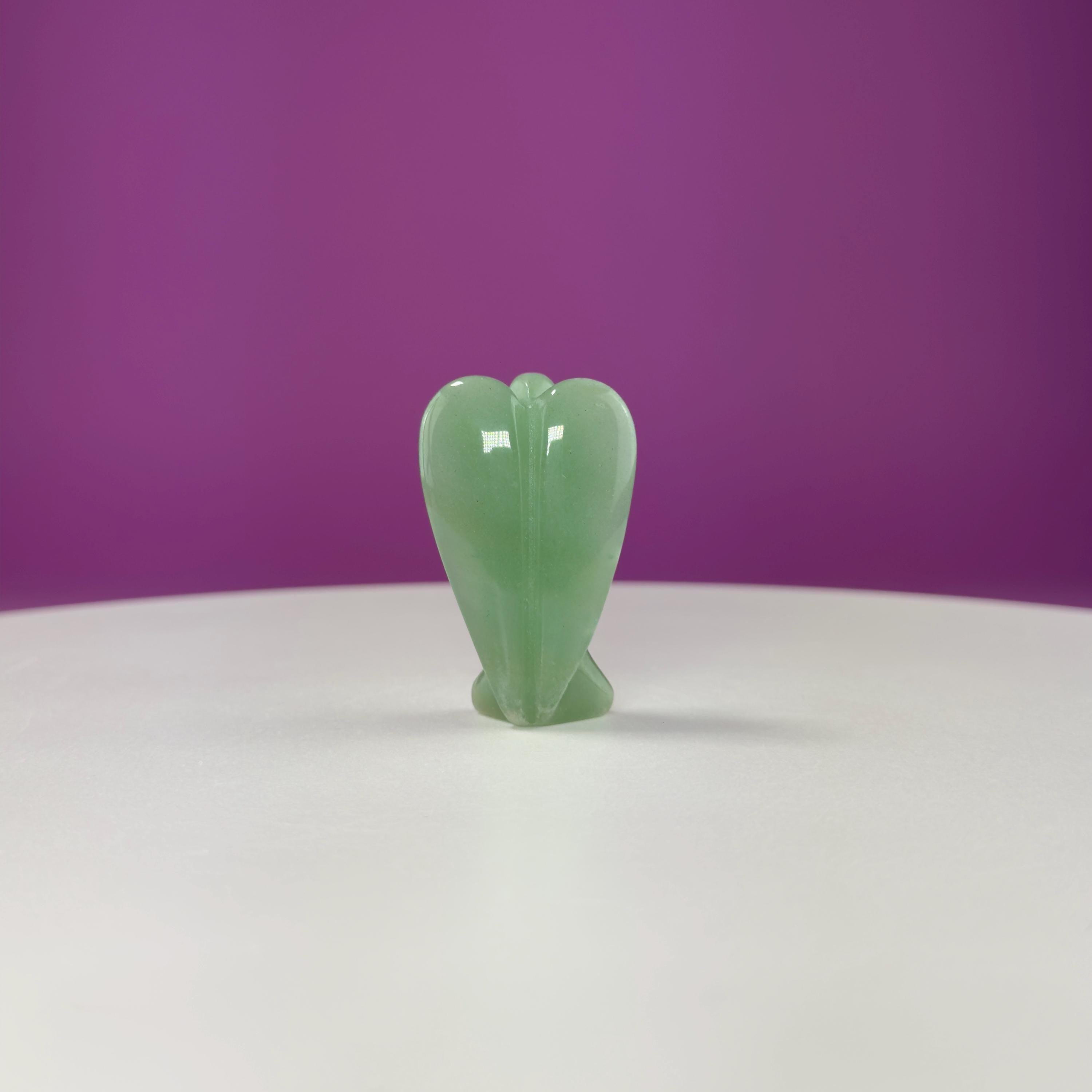 Large Mini Green Aventurine Angel Carving