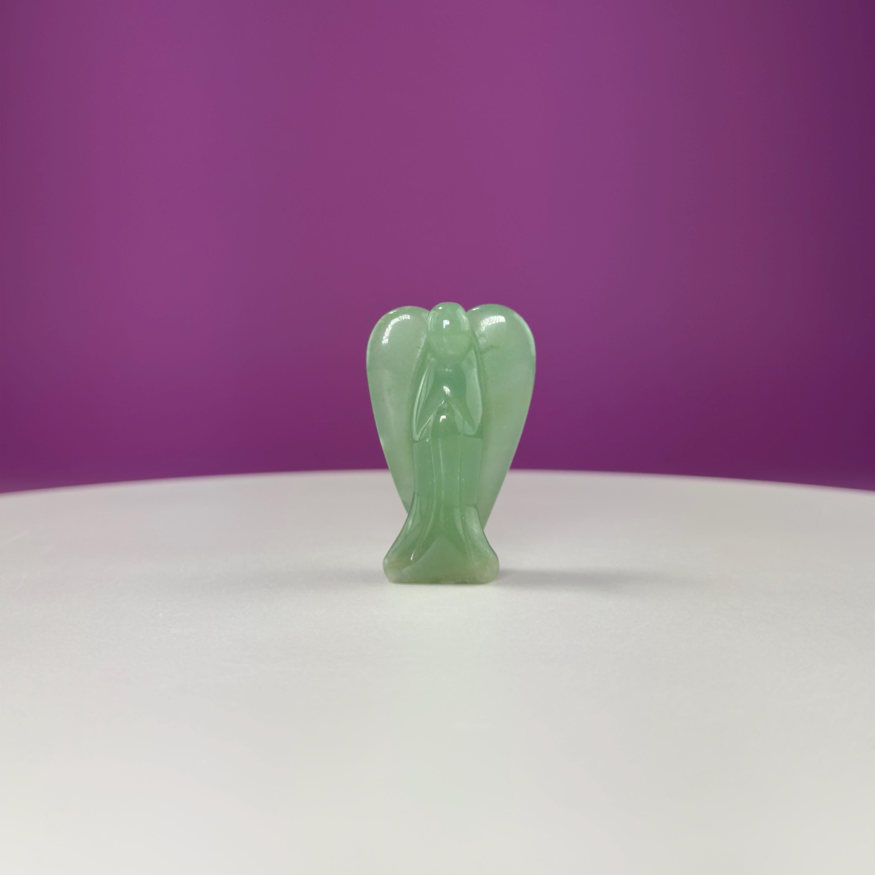 Large Mini Green Aventurine Angel Carving